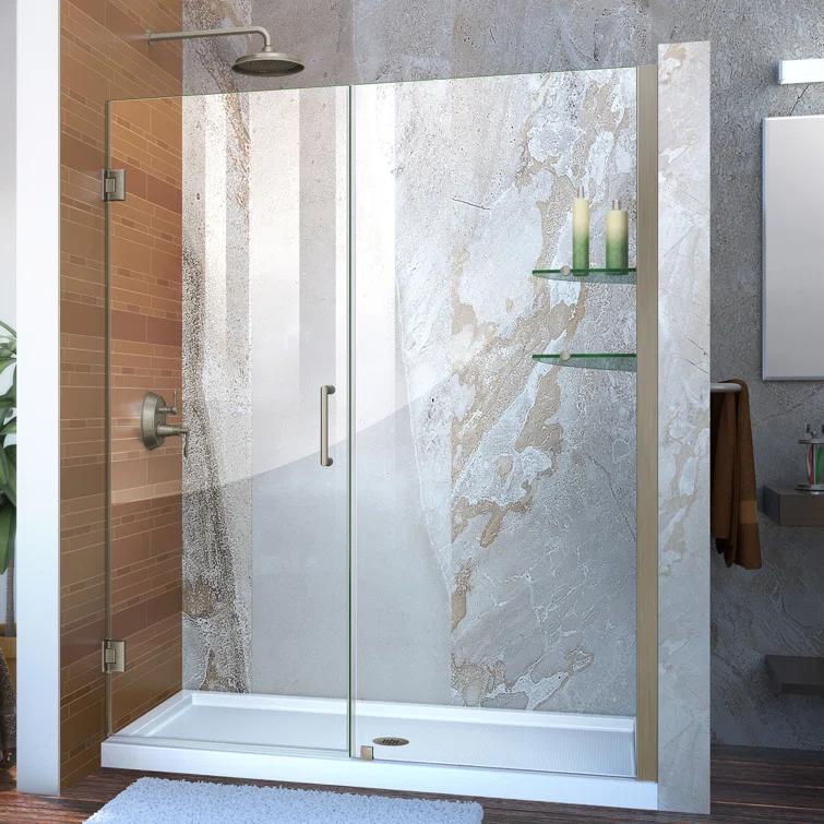 Unidoor 60" W x 72" H Frameless Shower Door with Clearmax™ Technology