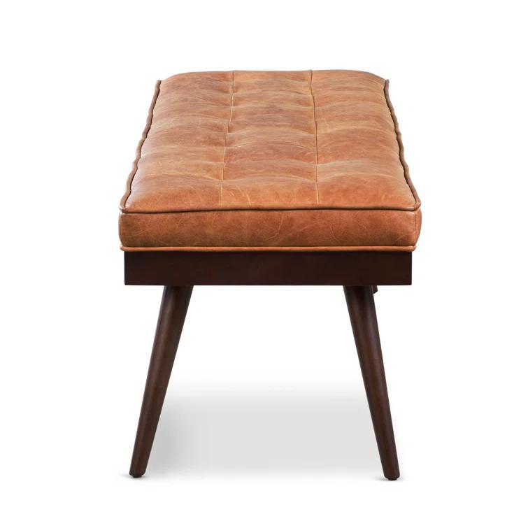 Athan Full-Grain Italian Genuine Leather Bench