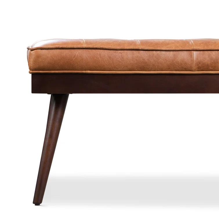 Athan Full-Grain Italian Genuine Leather Bench
