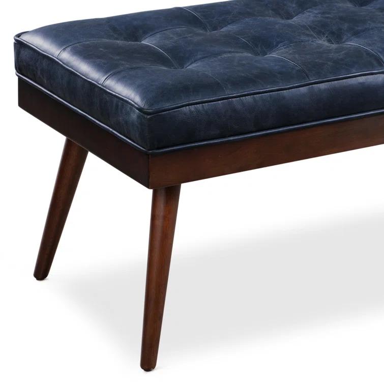 Athan Full-Grain Italian Genuine Leather Bench