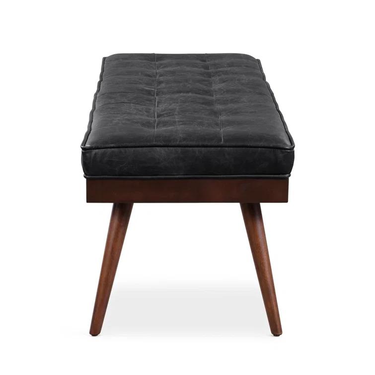 Athan Full-Grain Italian Genuine Leather Bench