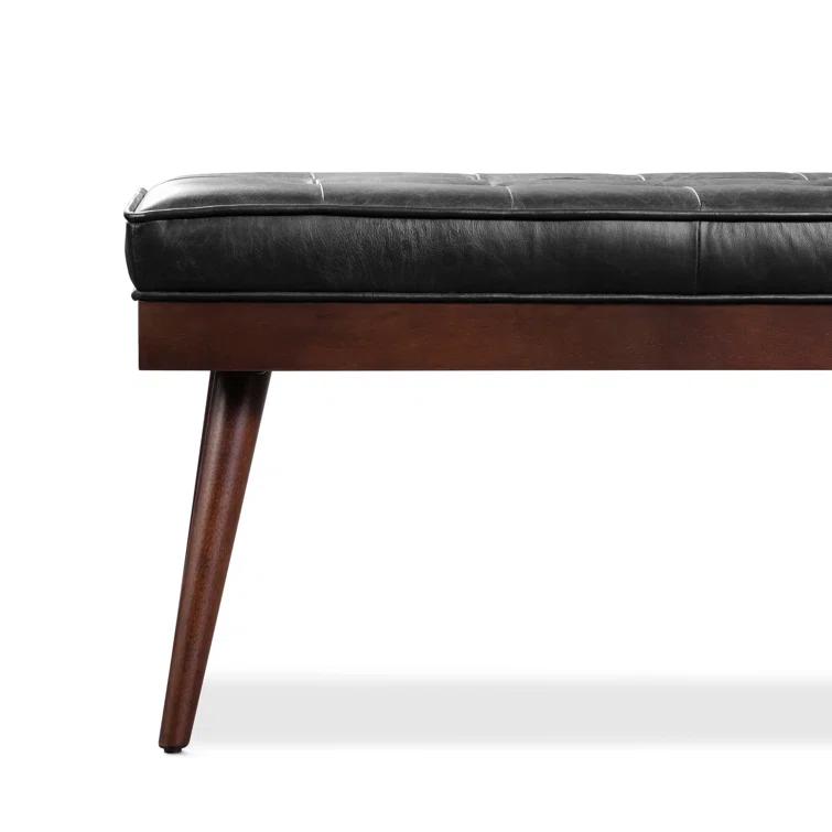 Athan Full-Grain Italian Genuine Leather Bench