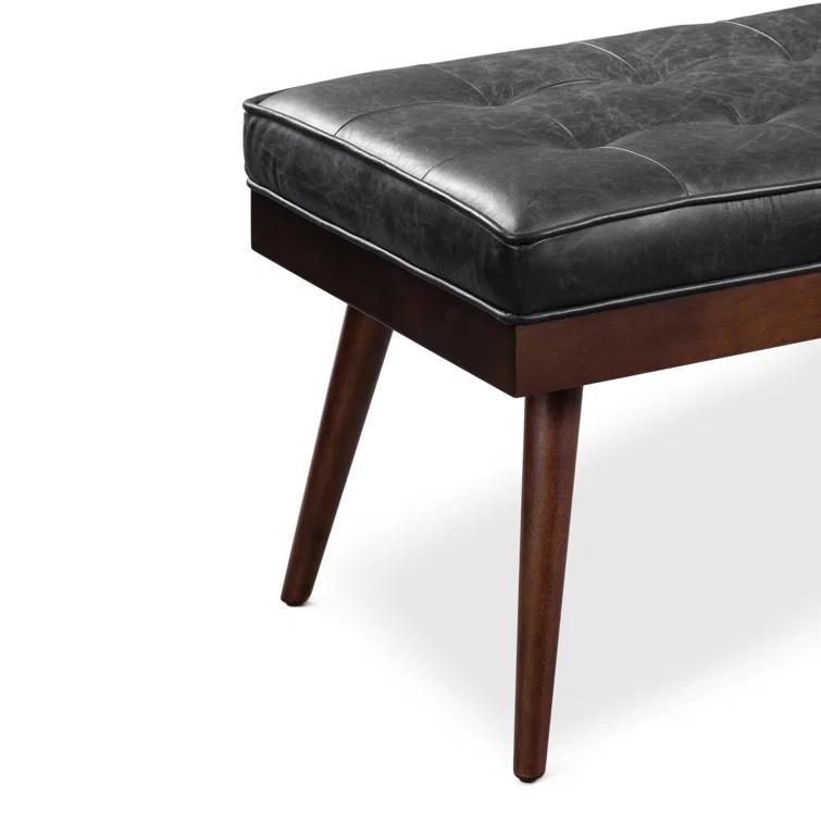 Athan Full-Grain Italian Genuine Leather Bench