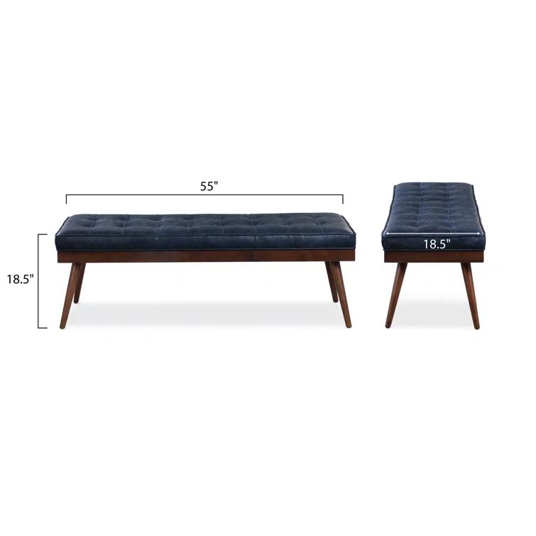 Athan Full-Grain Italian Genuine Leather Bench