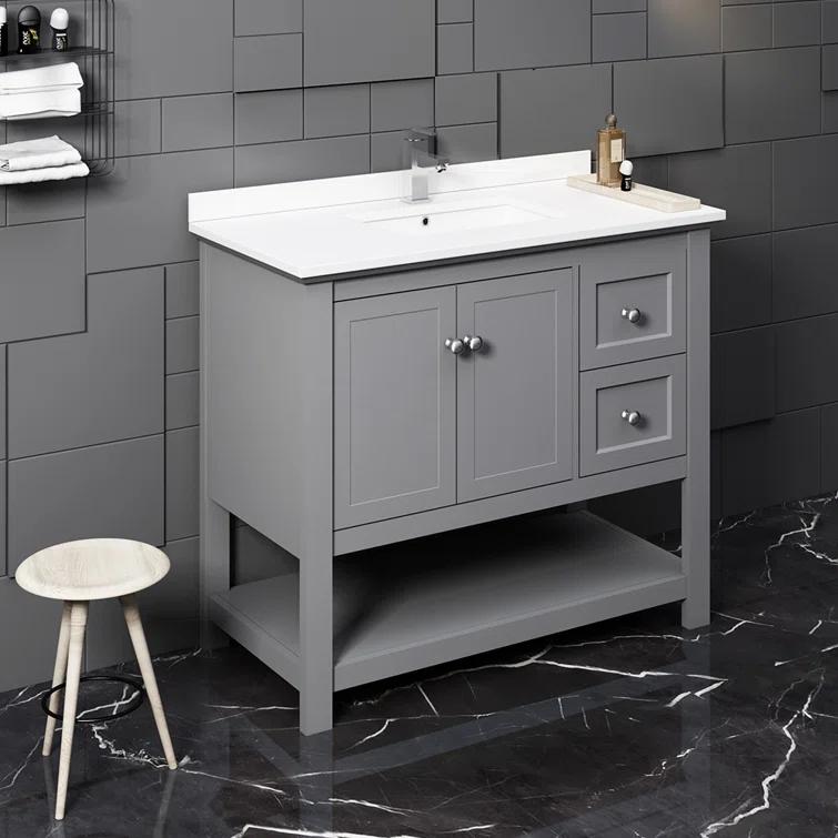 Fresca Manchester 42" Freestanding Single Sink Bathroom Vanity with Integrated Sink (Faucet Not Included)