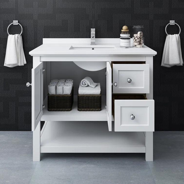 Fresca Manchester 42" Freestanding Single Sink Bathroom Vanity with Integrated Sink (Faucet Not Included)