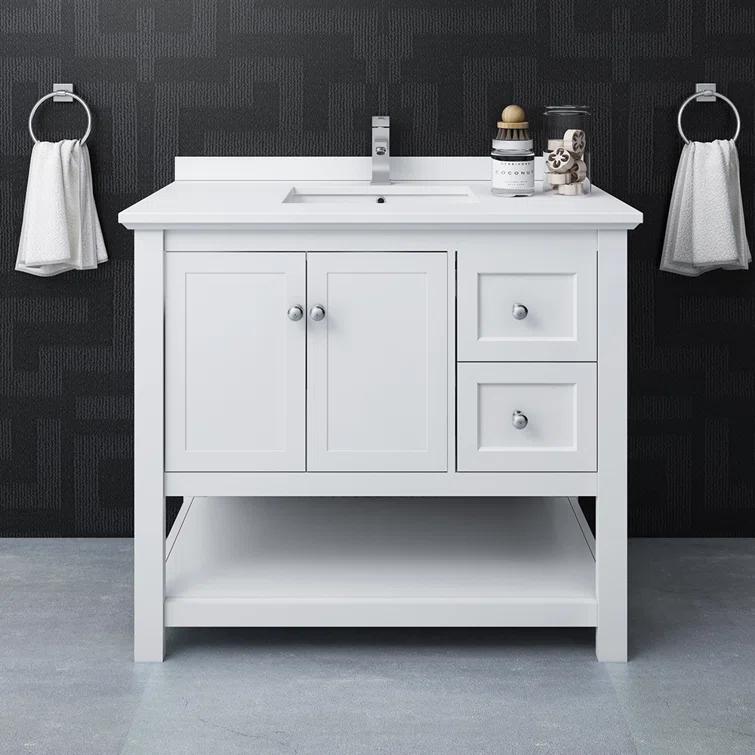 Fresca Manchester 42" Freestanding Single Sink Bathroom Vanity with Integrated Sink (Faucet Not Included)