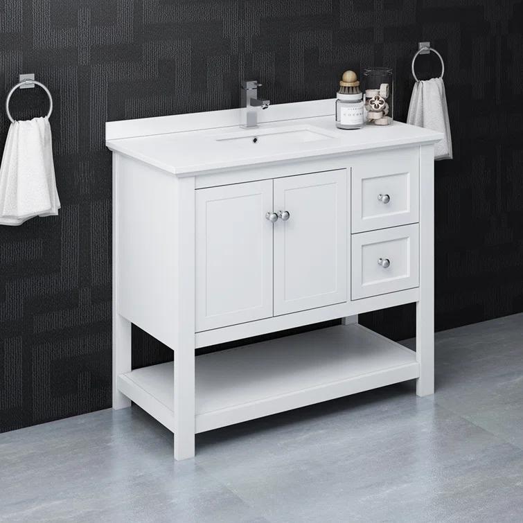Fresca Manchester 42" Freestanding Single Sink Bathroom Vanity with Integrated Sink (Faucet Not Included)