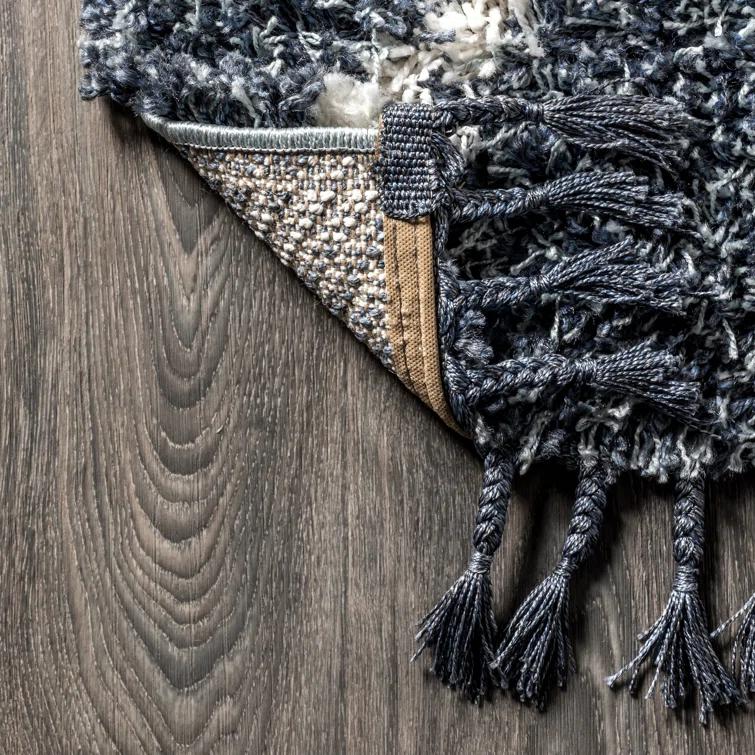 McKenly Geometric Denim Blue/Cream Area Rug