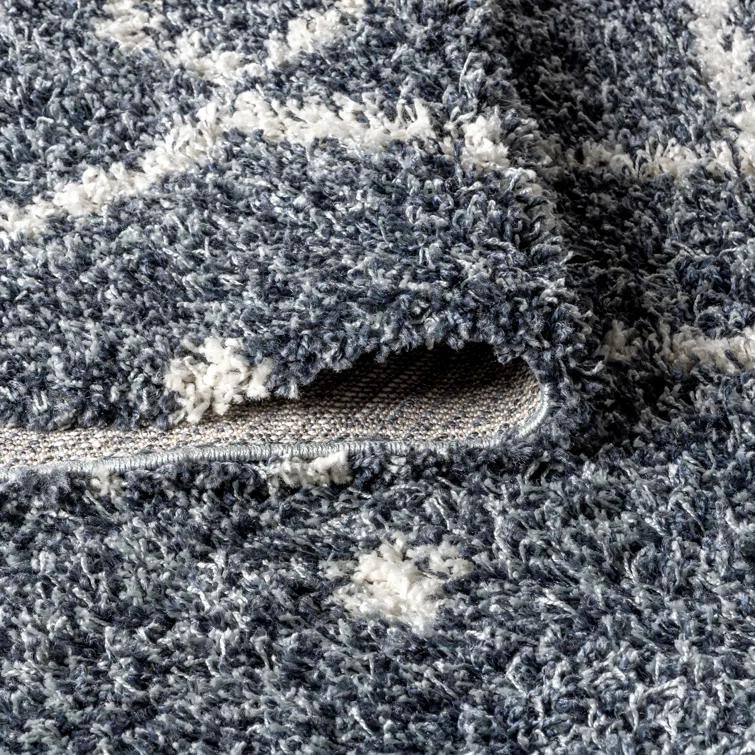 McKenly Geometric Denim Blue/Cream Area Rug