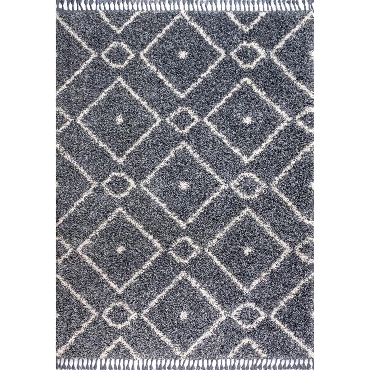 McKenly Geometric Denim Blue/Cream Area Rug