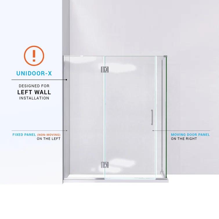 Unidoor-X 60" x 72" Rectangle Hinged Shower Enclosure