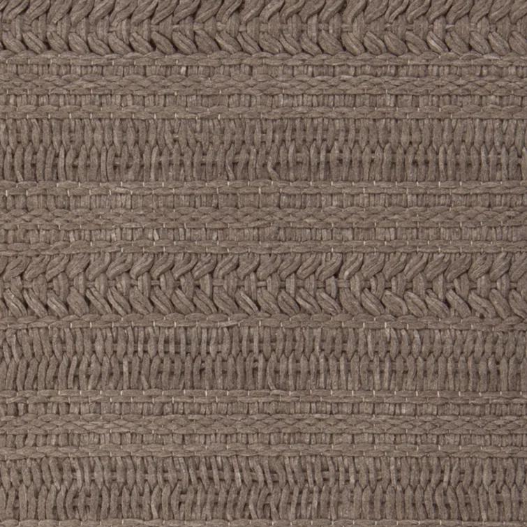 Taupe Rectangular Hand-Woven Wool Area Rug with Cotton Backing