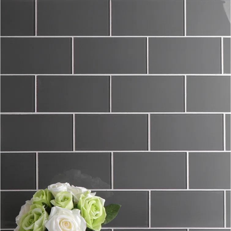 Premium 3" x 6" Straight Edge Glass Mosaic Subway Tile