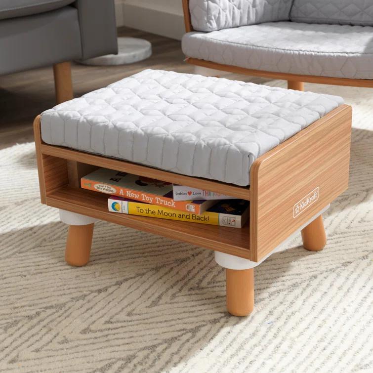 Kids 8.34'' Wood Club Chair Chair and Ottoman