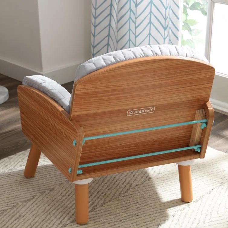 Kids 8.34'' Wood Club Chair Chair and Ottoman