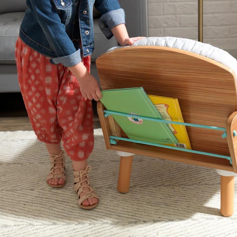 Kids 8.34'' Wood Club Chair Chair and Ottoman