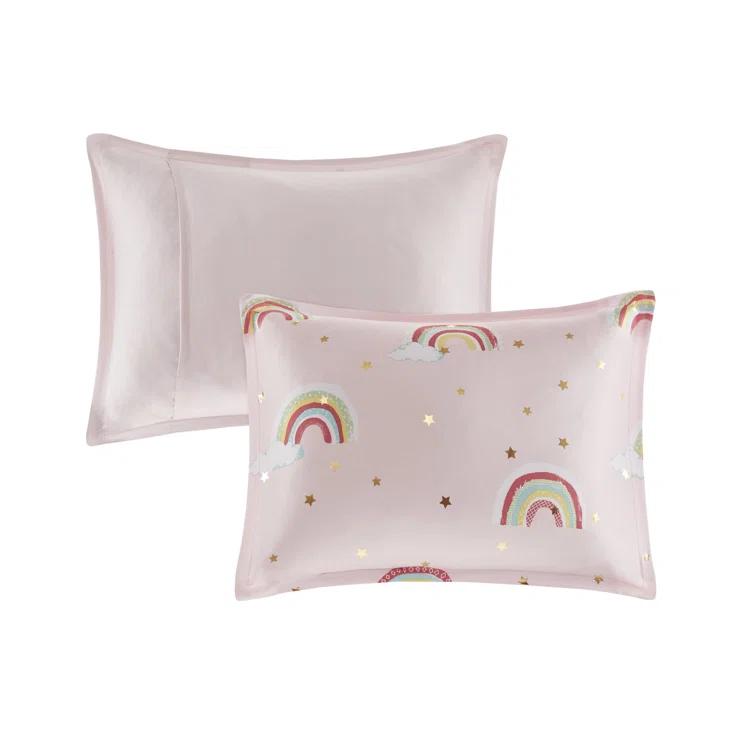 Intelligent Design Kids Alicia Rainbow and Metallic Stars Comforter Set with Bed Sheets