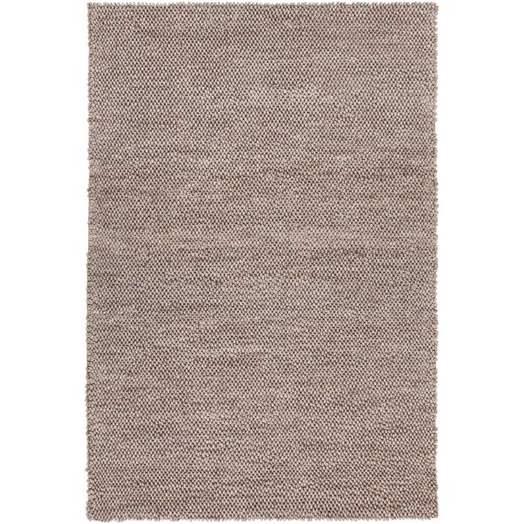 Handmade Black Wool and Viscose 5' x 7' Area Rug