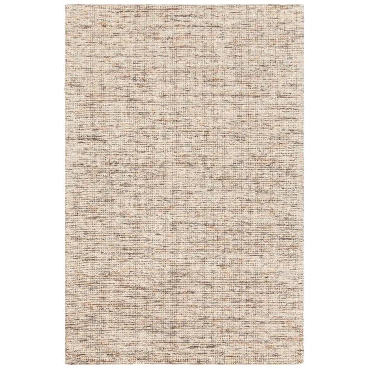 Hand-Knotted Beige Geometric Wool Blend 5' x 7' Area Rug