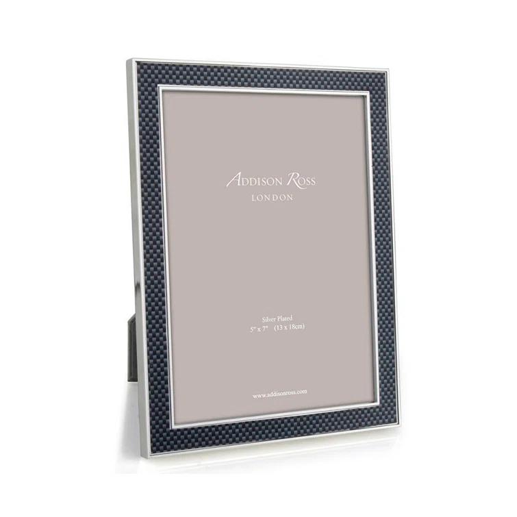 Classic Silver and Grey Carbon Fibre 5x7 Tabletop Frame