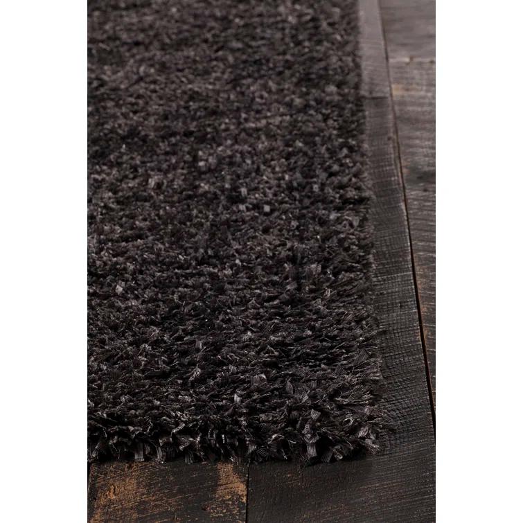 Jolynn Textured Contemporary Shag Charcoal Area Rug