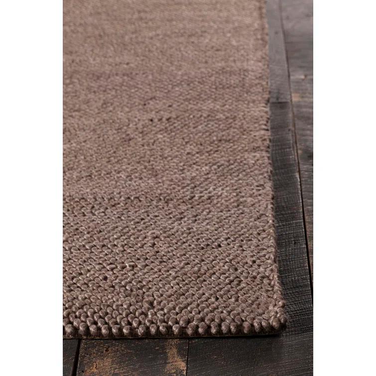 Handmade Black Wool and Viscose 5' x 7' Area Rug