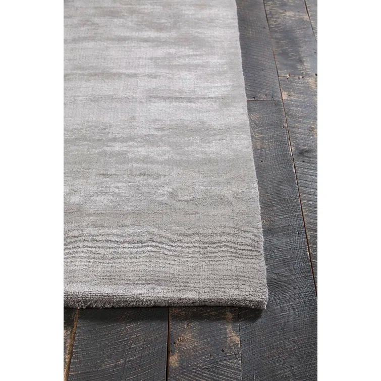 Gray Flat Woven Wool and Synthetic Area Rug, 9' x 13'