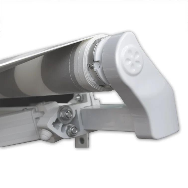 ALEKO Motorized Retractable Outdoor Awning with White Frame