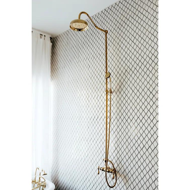 Kingston Brass Kingston Brass Vintage Tub Wall Mount Rain Drop Shower System with Hand Shower CCK6172