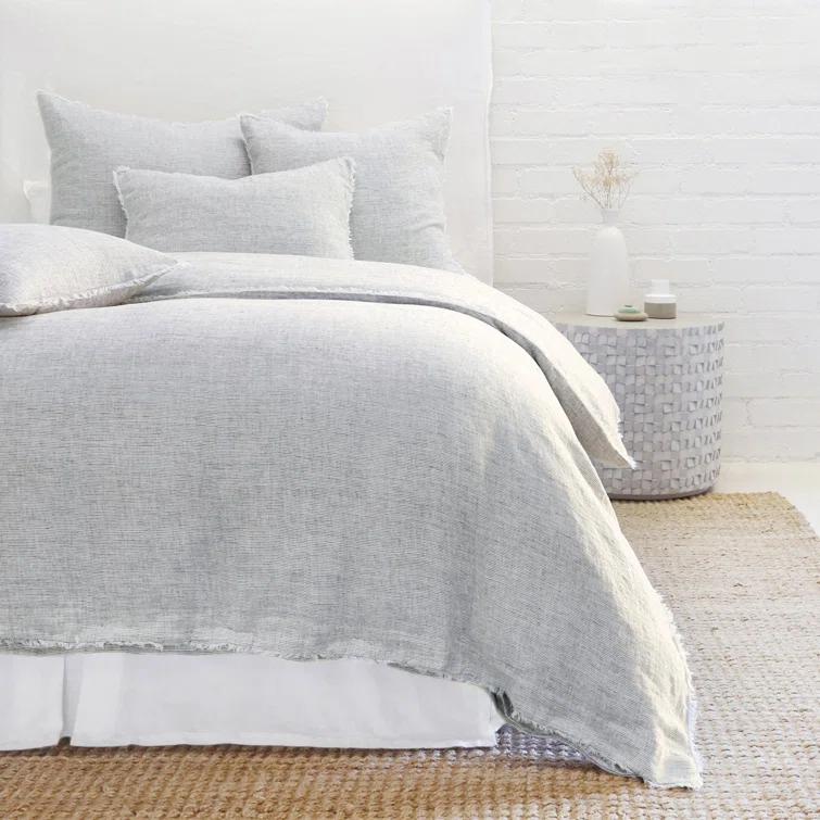 Logan Linen Duvet by Pom Pom at Home - Navy / King