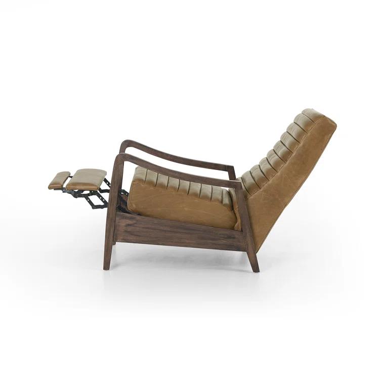 Warm Taupe Dakota Leather Handcrafted Contemporary Recliner Chair