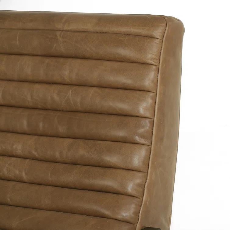Warm Taupe Dakota Leather Handcrafted Contemporary Recliner Chair
