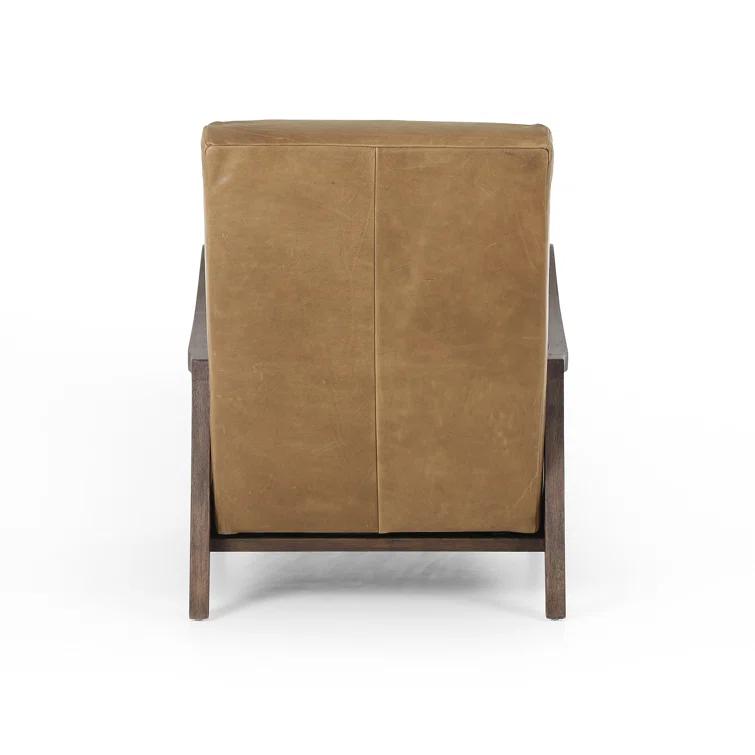 Warm Taupe Dakota Leather Handcrafted Contemporary Recliner Chair