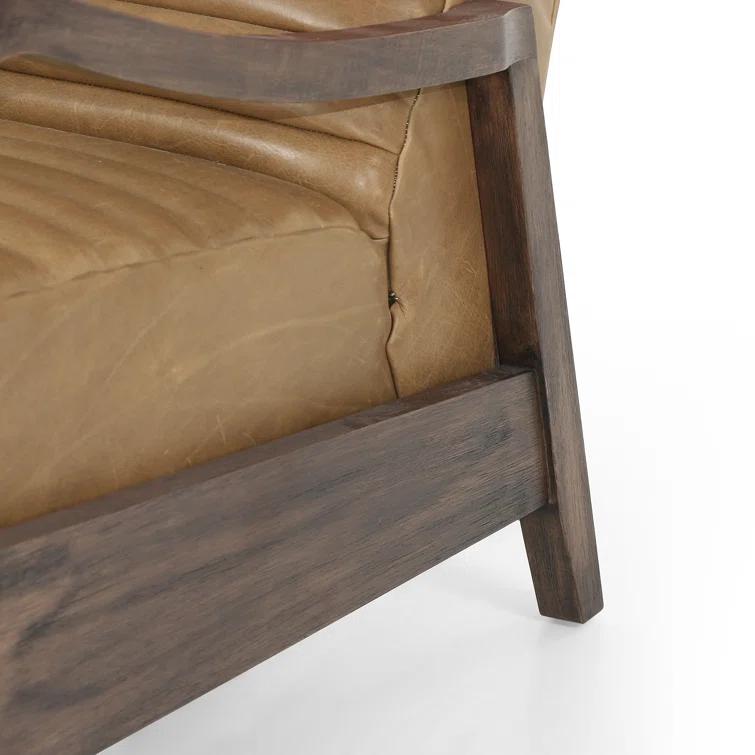 Warm Taupe Dakota Leather Handcrafted Contemporary Recliner Chair