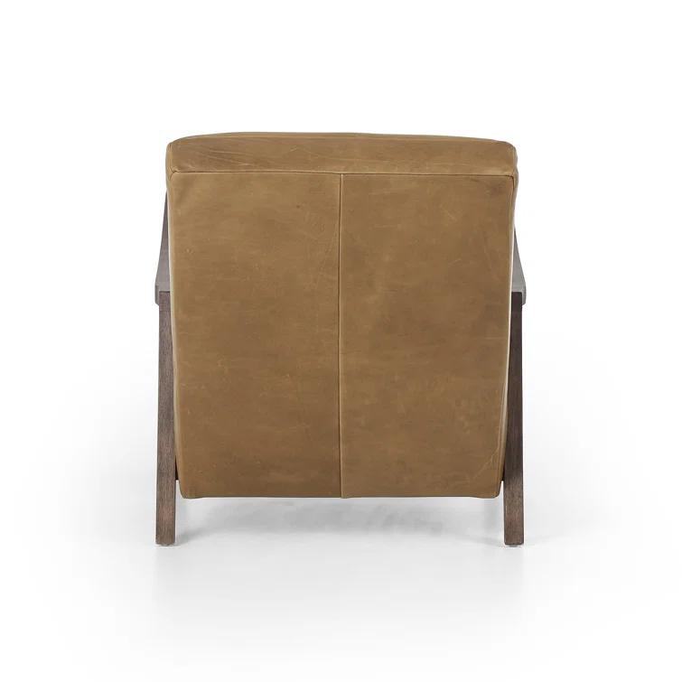 Warm Taupe Dakota Leather Handcrafted Contemporary Recliner Chair