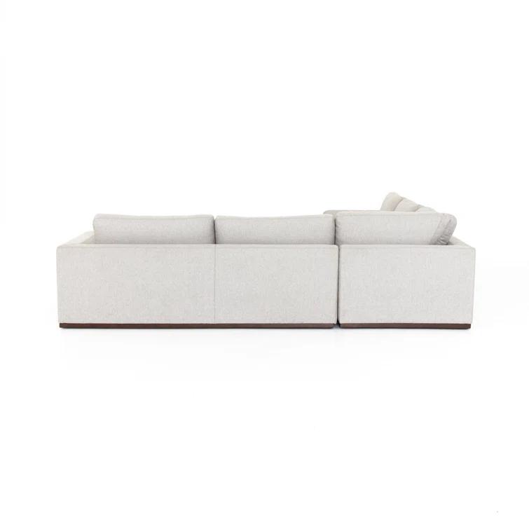 Aldred Silver Contemporary 120" Flared Arm Sectional Sofa