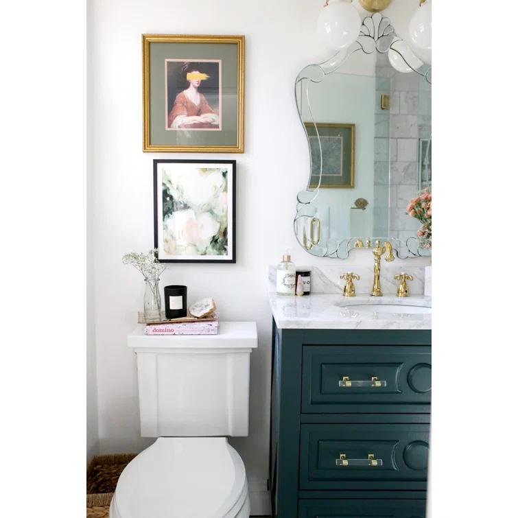 Kingston Brass French Country Two-Handle 3-Hole Deck Mount Widespread Bathroom Faucet with Pop-Up Drain