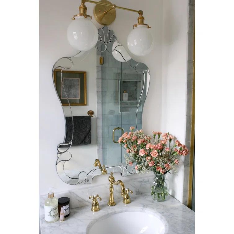 Kingston Brass French Country Two-Handle 3-Hole Deck Mount Widespread Bathroom Faucet with Pop-Up Drain