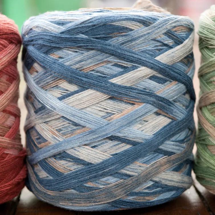 Highland Dunes Oyola Wool Reversible Area Rug - Blue Brown