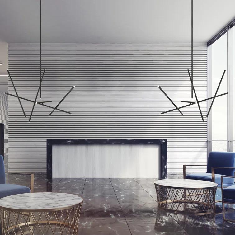 Crossroads 10 - Light Dimmable LED Sputnik Modern Linear Chandelier