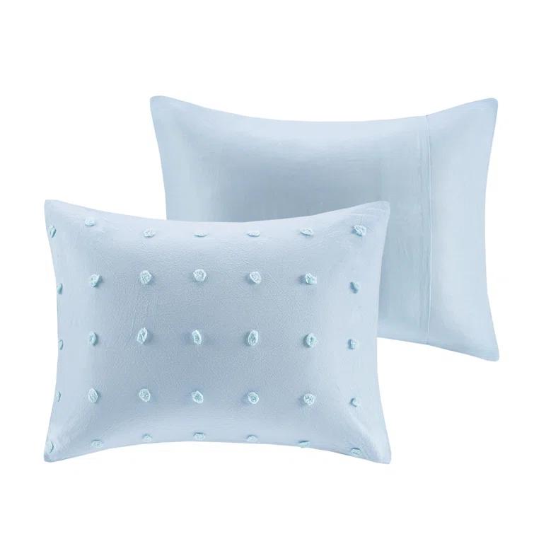 Intelligent Design Brooklyn Cotton Jacquard Comforter Set with Euro Shams and Throw Pillows