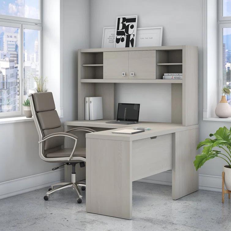 Echo 2-Piece L-Shape Computer Desk Office Set with Hutch