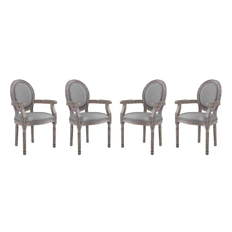 The Gray Barn Wild Hen Upholstered Fabric and Wood Dining Armchairs (Set of 4) by Modway