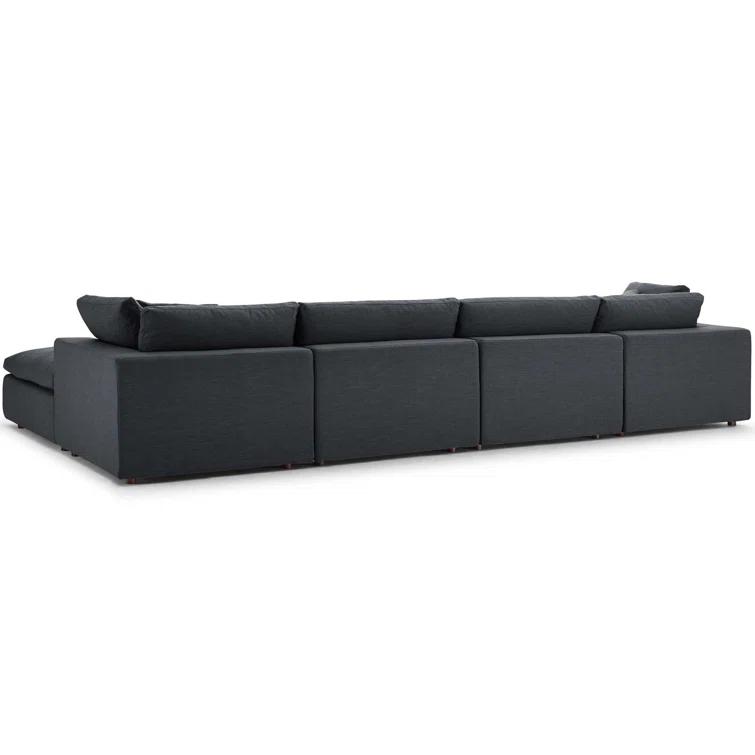 Modway Copper Grove Hrazdan Fabric/Wood Down-filled Over-stuffed 5-piece Sectional Sofa Set