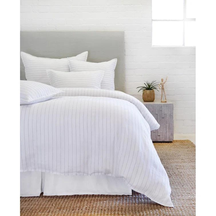 Blake Linen Duvet by Pom Pom at Home - Flax and Midnight / Queen