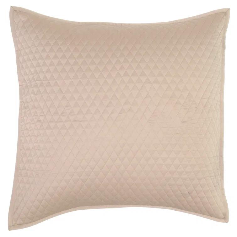 Natural Euro Satin Quilted Pillow Sham