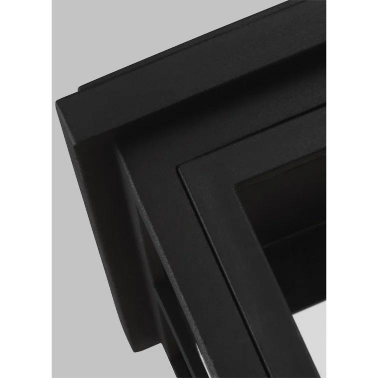 Warren Textured Black 3-Light Lantern Sconce with Clear Panels