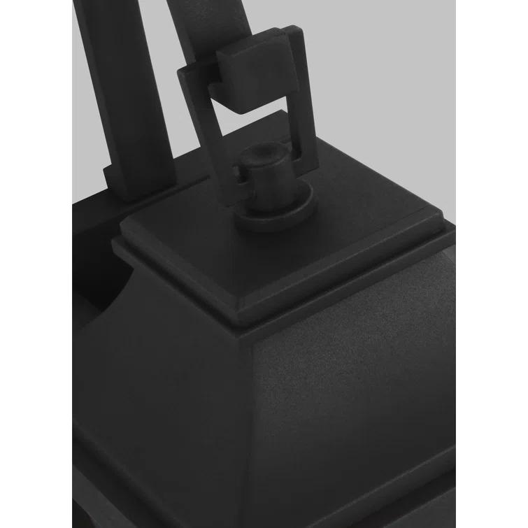Warren Textured Black Dimmable Lantern Sconce with Clear Panels