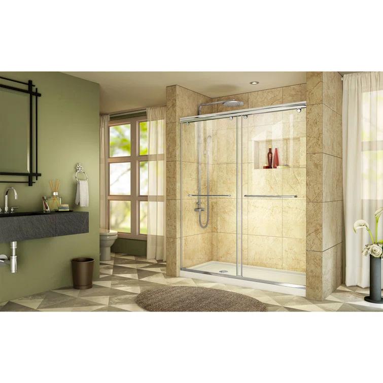 Charisma 60" W x 34" D x 78.75" H Frameless Rectangle Sliding Shower Enclosure with Base Included
